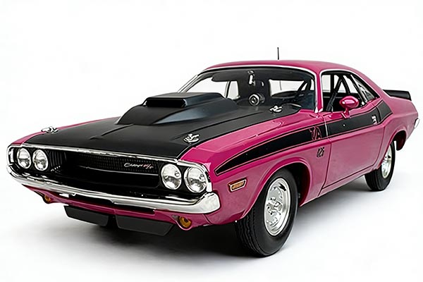 1970 Dodge Challenger T/A Diecast Model 1:18 Scale Pink-Black