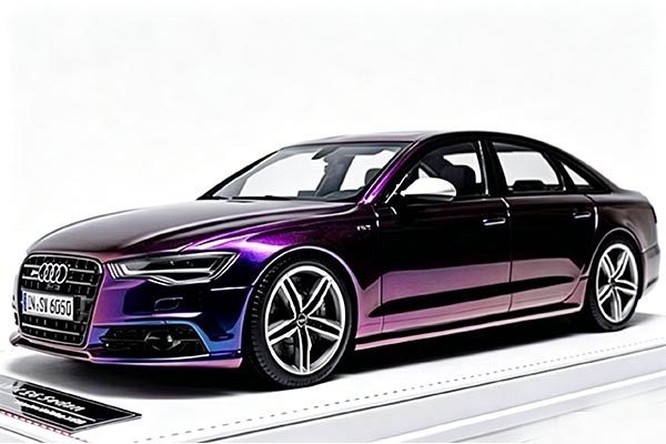 Audi S6 Sedan Resin Car Model 1:18 Scale Purple