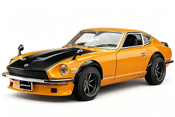 1971 Nissan Fairlady Z S30 Diecast Car Model 1:18 Scale Orange