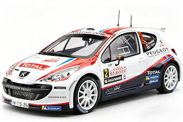 2011 Peugeot 207 S2000 NO.2 Diecast Car Model 1:18 Scale White