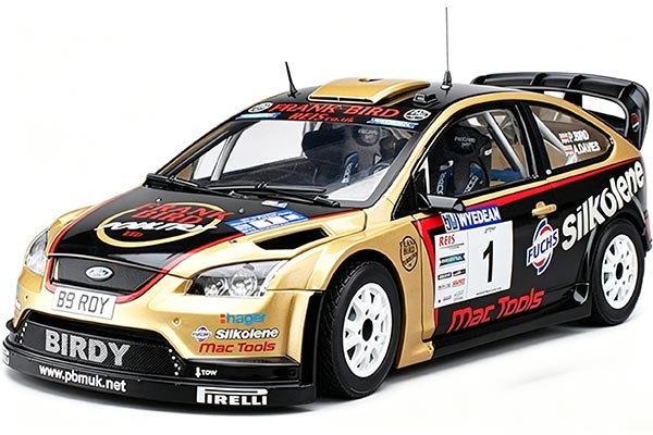 2015 Ford Focus RS WRC NO.1 Diecast Car Model 1:18 Golden-Black