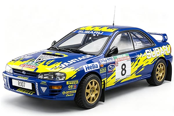 1997 Subaru Impreza 555 NO.8 Diecast Car Model 1:18 Scale Blue
