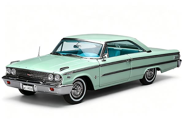 1963 Ford Galaxie 500 XL Hardtop Diecast Car Model 1:18 Blue