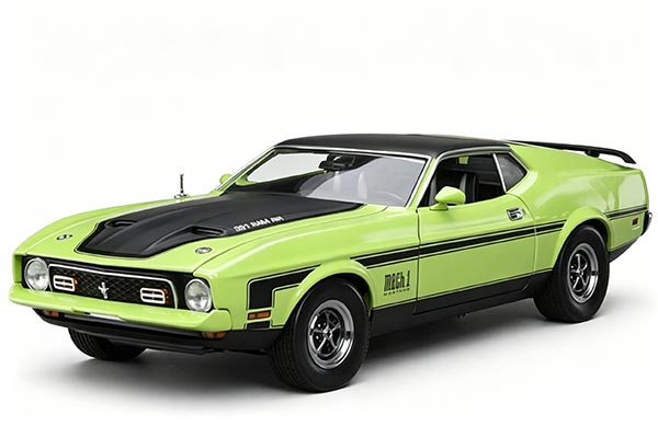 1971 Ford Mustang Mach 1 Diecast Car Model 1:18 Grass Green