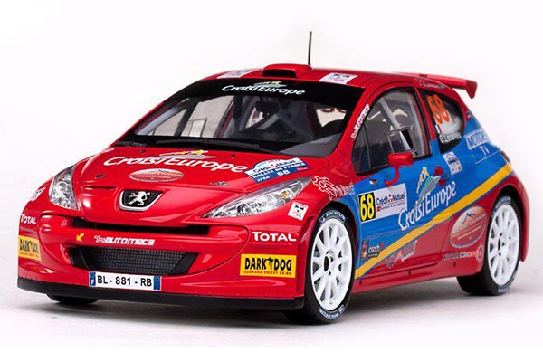 2011 Peugeot 207 S2000 NO.68 Diecast Car Model 1:18 Scale Red