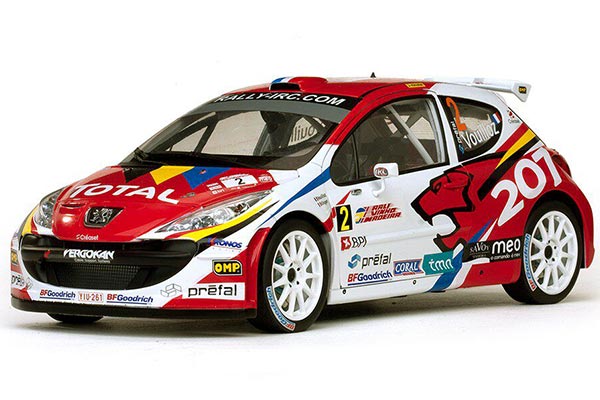 2008 Peugeot 207 S2000 NO.2 Diecast Car Model 1:18 Scale Red