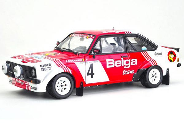 1981 Ford Escort RS 1800 NO.4 Diecast Car Model 1:18 Scale Red