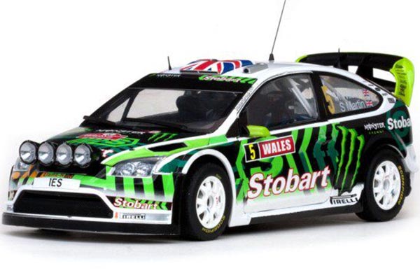2010 Ford Focus RS WRC NO.5 Diecast Car Model 1:18 Scale Green