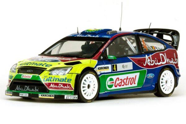 2008 Ford Focus RS WRC NO.4 Diecast Car Model 1:18 Scale Green