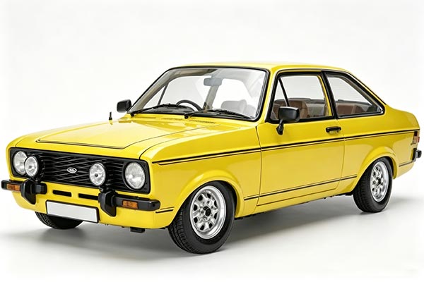 1975 Ford Escort MKII Sport Diecast Car Model 1:18 Scale Yellow