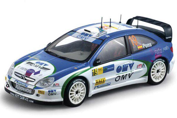2005 Citroen Xsara WRC NO.19 Diecast Model 1:18 Scale Blue