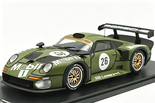 1996 Porsche 911 GTI NO.26 Diecast Car Model 1:18 Army Green