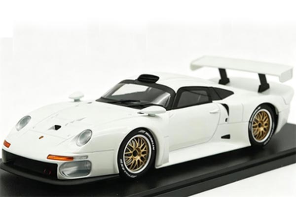 1997 Porsche 911 GT1 Diecast Car Model 1:18 Scale White