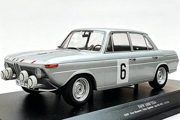1965 BMW 1800 TISA NO.6 Diecast Car Model 1:18 Scale Silver