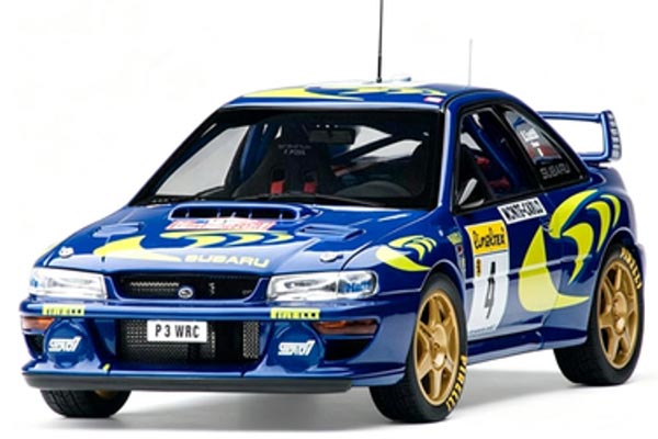 1997 Subaru Impreza WRC NO.4 Diecast Car Model 1:18 Scale Blue