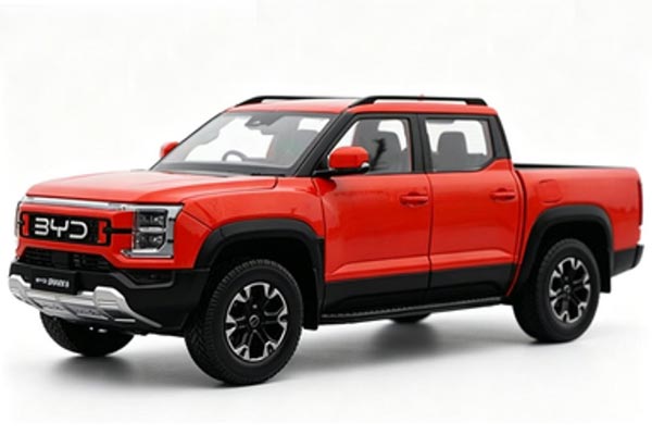 2024 BYD Shark 6 Pickup Truck Diecast Model 1:18 Scale Orange