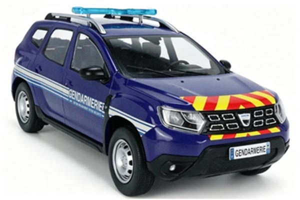 2018 Dacia Duster SUV Gendarmerie Diecast Model 1:18 Scale Blue