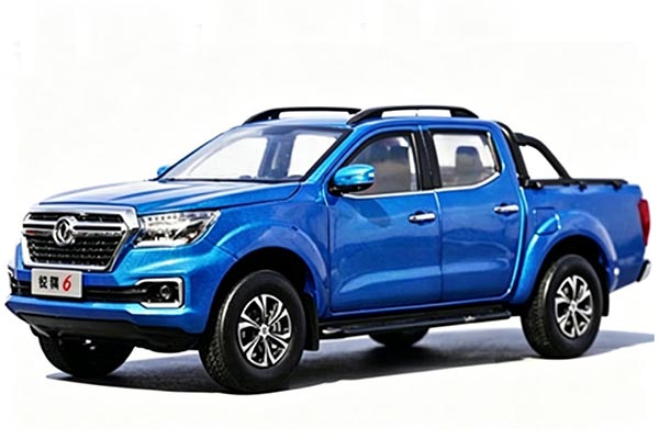 2019 Dongfeng Rich 6 Pickup Truck Diecast Model 1:18 Scale Blue