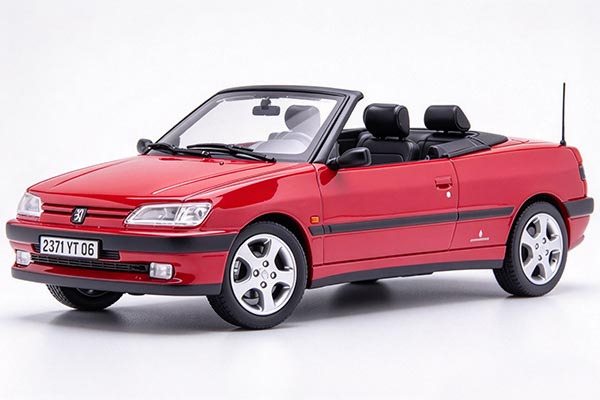 1994 Peugeot 306 Cabriolet Diecast Car Model 1:18 Scale Red