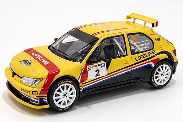 2022 Peugeot 306 MAXI NO.2 Racing Car Diecast Model 1:18 Yellow
